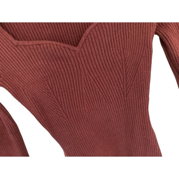 Abercrombie & Fitch Sweater Bodysuit Knit Cotton Blend sweetheart neckline Size - Picture 5 of 9